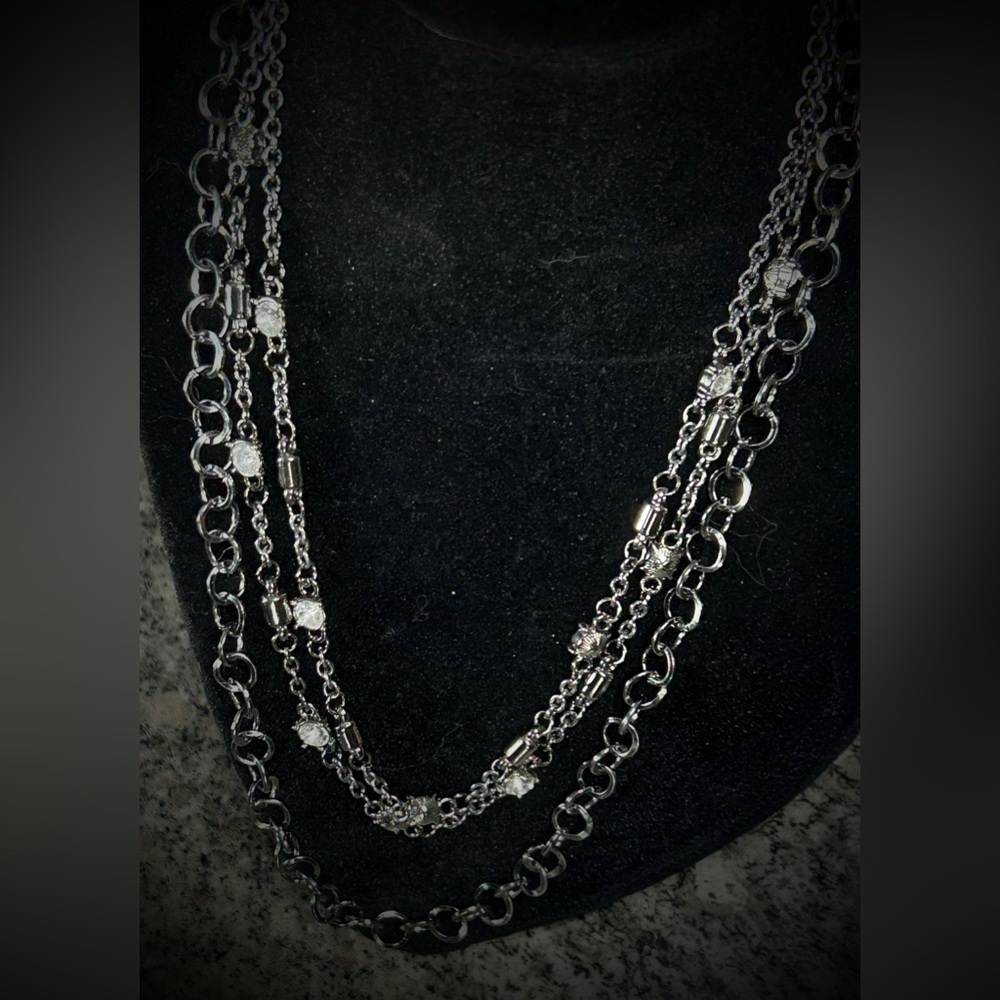 Paparazzi Dazzling Silver Multi-Layer Necklace